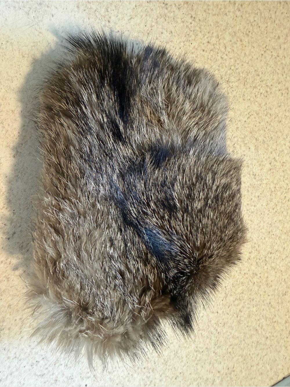 Genuine fox fur hand muff